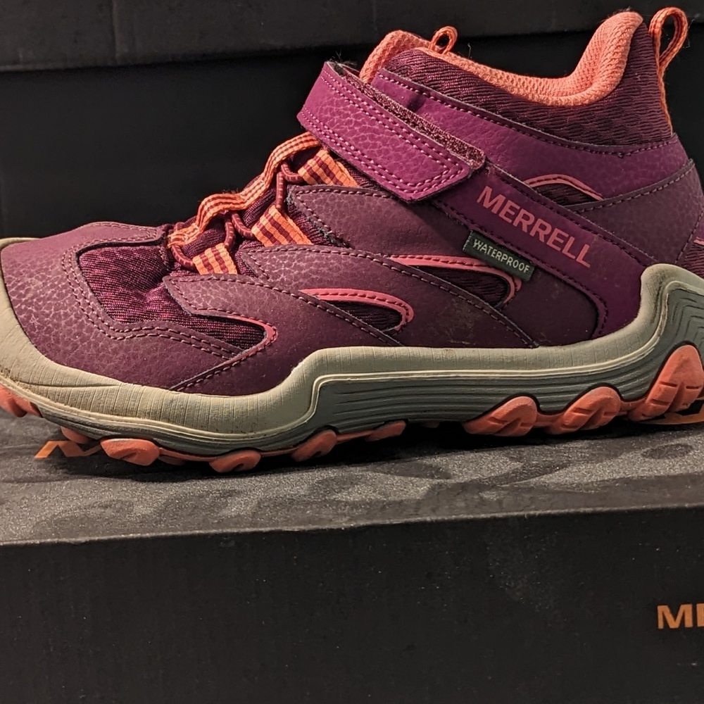 Merrell Kids Chameleon 2 Mid A/C Berry/Coral Waterproof Boots MK159720